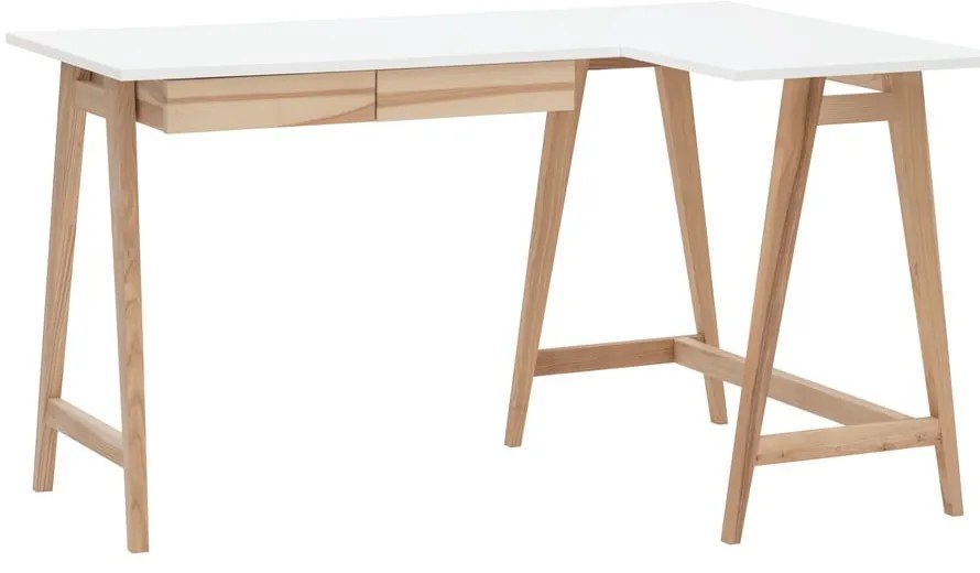 Birou cu blat alb 85x135 cm Luka – Ragaba