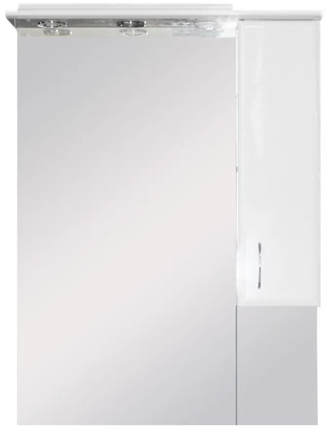 Dulap suspendat pentru baie Bianca Plus 75, alb lucios, deschidere pe dreapta