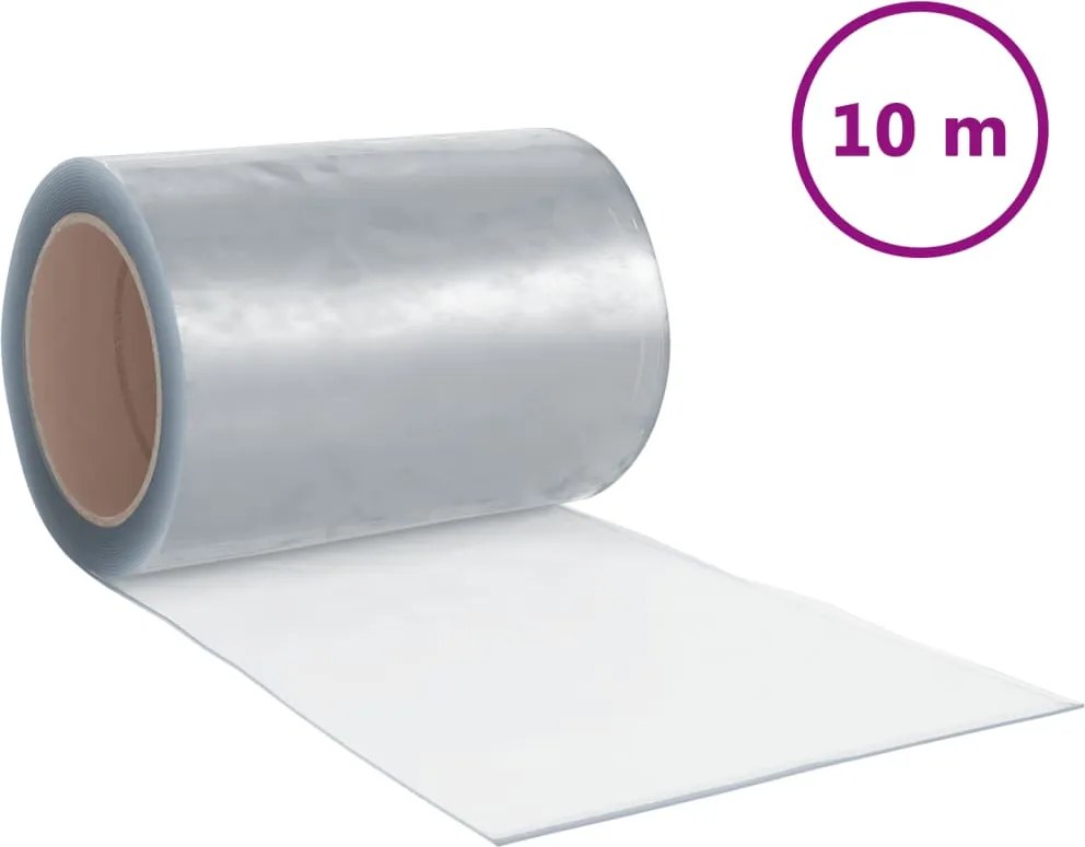 vidaXL Perdea pentru ușă, transparent, 300 mmx2,6 mm 10 m, PVC