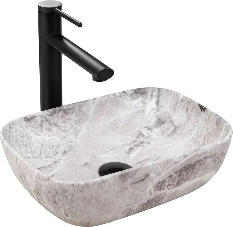Lavoar pe blat Rea Belinda Mini Stone 36 cm gri mat