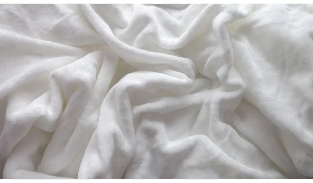 Lenjerie de pat din microplus CHRISTMAS JOY alb + cearceaf din microplus SOFT 90x200 cm alb