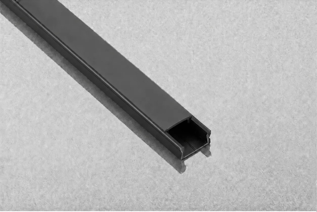 Set profil LED aplicat Glax Mini GTV, din aluminiu, negru mat, cu dispersor negru, 3 m Aluminiu, L:3000 mm; l:14.2 mm; H:6.6 mm, Negru, Glax Mini, 10