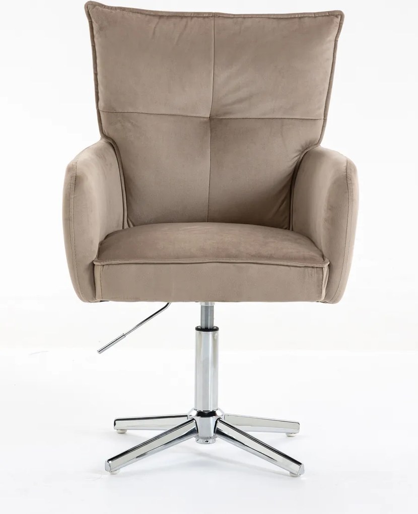 HR250CROSS Scaun Catifea Latte Bază Cromata