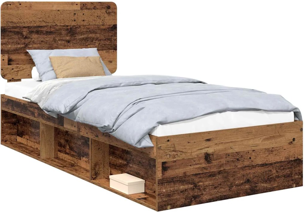 vidaXL Cadru de pat Lemn vechi 100 x 200 cm Lemn de pin masiv