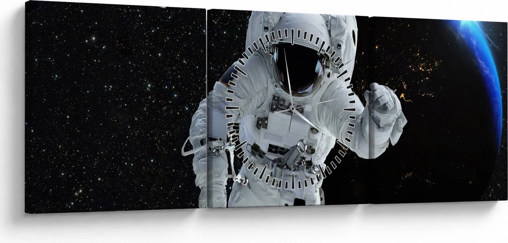 Tablou - Astronaut în Cosmos (cu ceas) (90x30 cm)