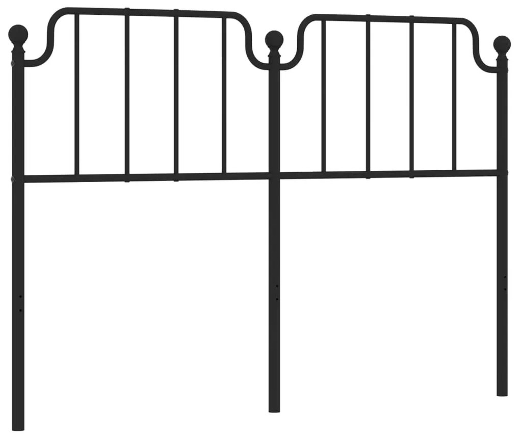 373921 vidaXL Tăblie de pat metalică, negru, 150 cm