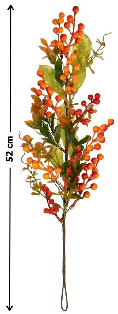 Ramură de agățat cu rowan artificial, 52 cm