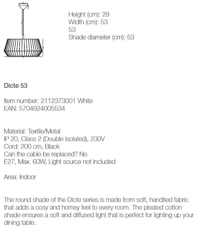 Pendul design modern DICTE 53 alb 2112373001 NL