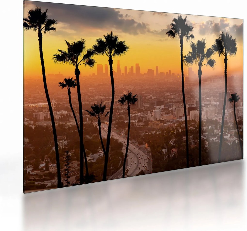 Tablou pe sticlă - Panorama din Los Angeles (70x50 cm)