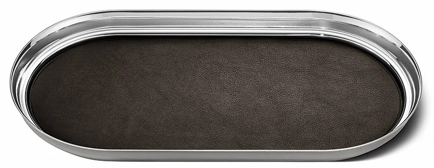 Tavă Manhattan, 35 cm, inox/piele - Georg Jensen