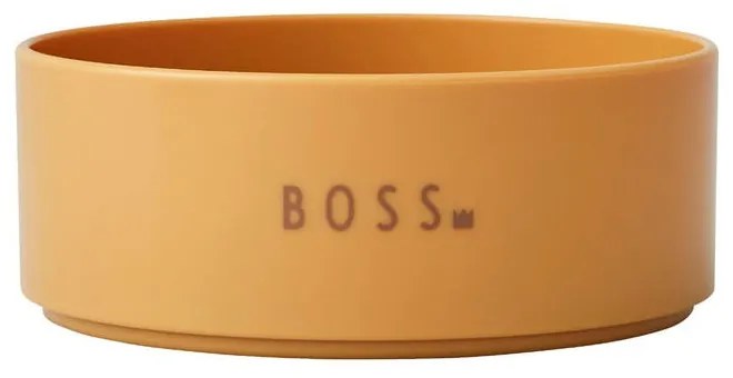 Bol pentru copii Design Letters Mini Boss, ø 11 cm, galben muștar