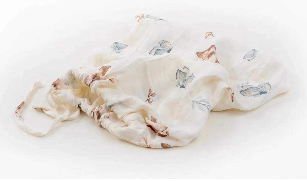 Lenjerie de pat din muselină Matex Fluturi, 140 x 200 cm, 70 x 90 cm