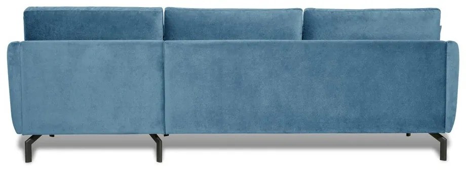 Colțar albastru din catifea (cu șezlong pe partea dreaptă) Magic - Scandic