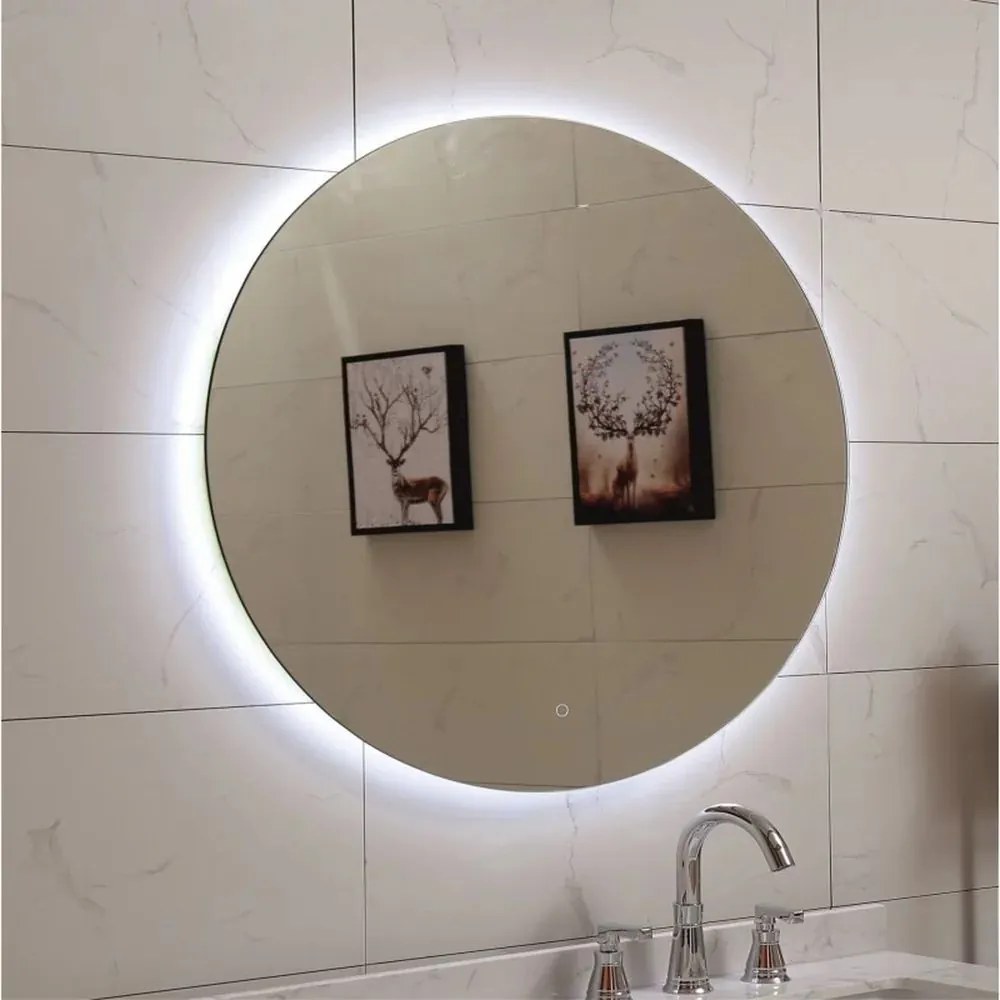 Oglinda cu iluminare si dezaburire Inter Ceramic 80 cm rotunda