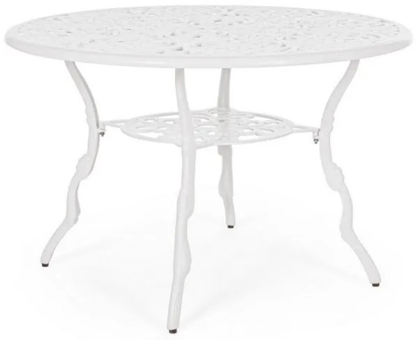 Masă metalica, alba, diametrul 110 cm, Victoria, Bizzotto