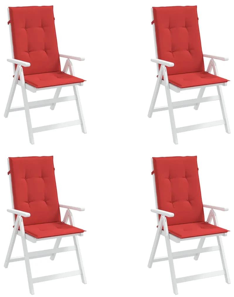 Perne scaun de gradina, 4 buc, rosu, 120x50x3 cm 4, Rosu, 120 x 50 x 3 cm
