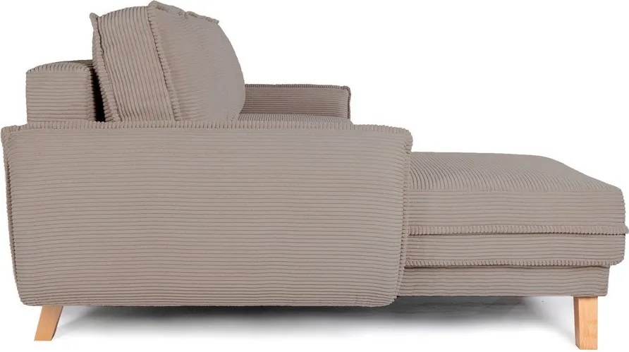 Colțar taupe extensibil/cu spațiu de depozitare cu tapițerie din catifea reiată Tori – Bonami Selection