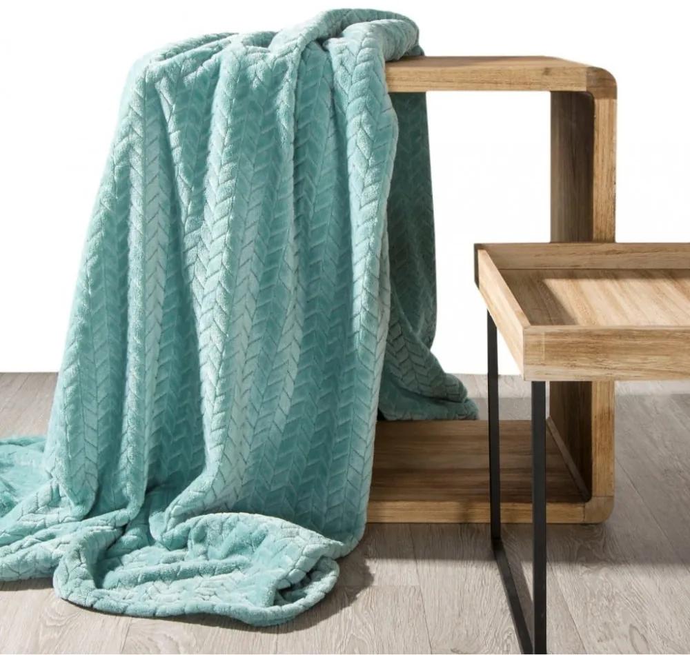 Pătură plăcută, moale, de culoare verde menta Lăţime: 70 cm | Lungime: 160 cm