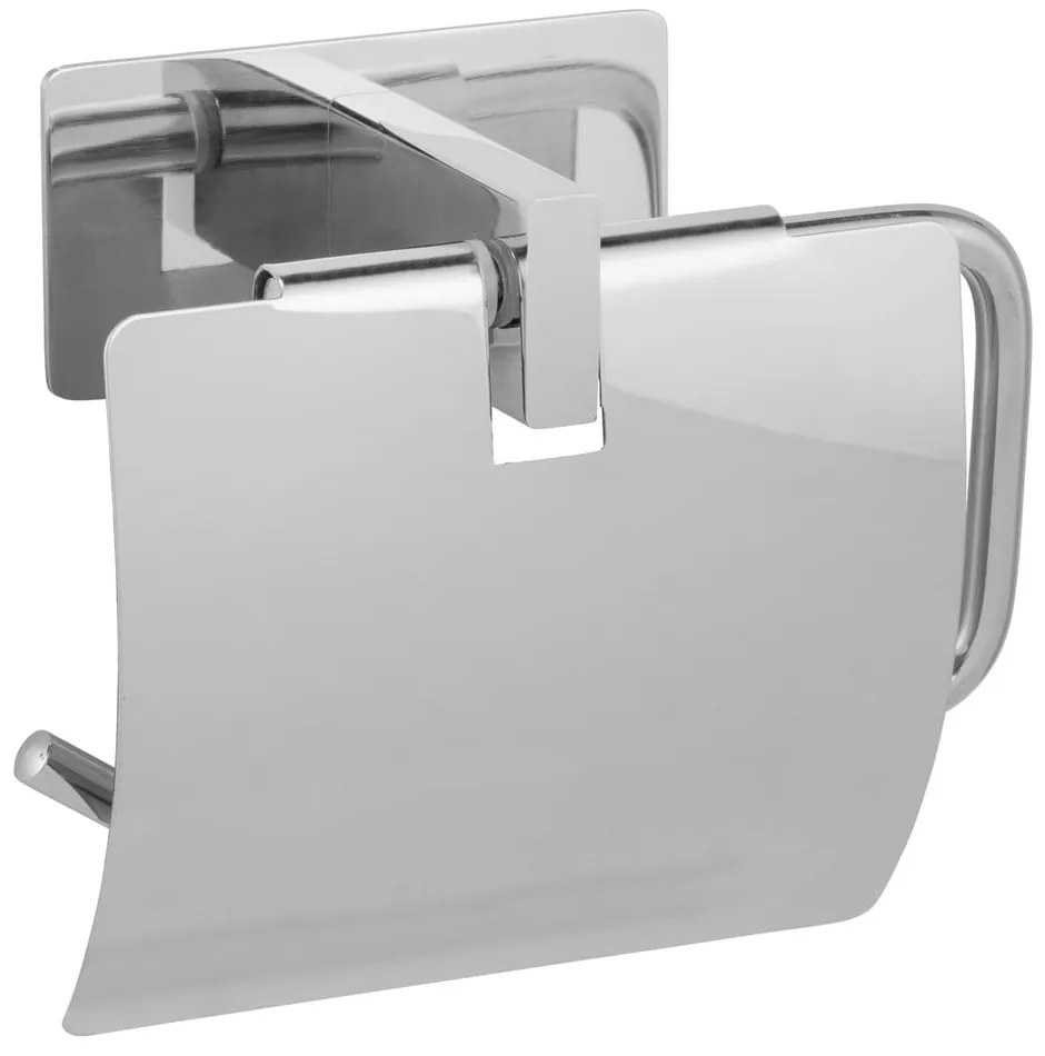 Suport pentru hârtie igienică argintiu lucios autoadeziv din oțel inoxidabil Genova – Wenko