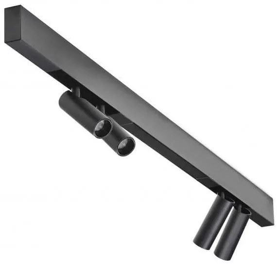 Set un metru sina magnetica monofazata cu iluminat inclus Alfa 52M1032BK negru, 3000K