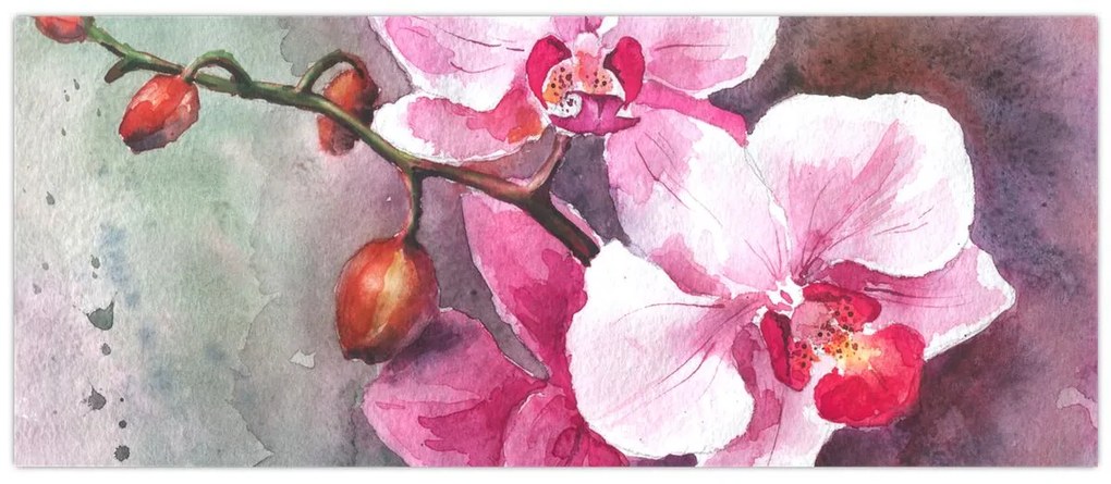 Tablou - Orhidee, acvariu (120x50 cm)