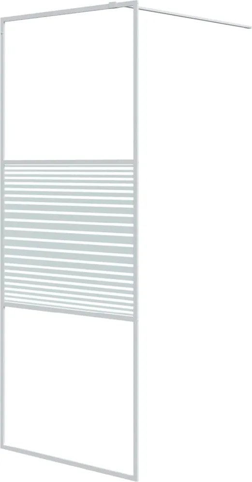 vidaXL Perete de duș walk-in, alb, 80x195 cm, sticlă ESG transparentă