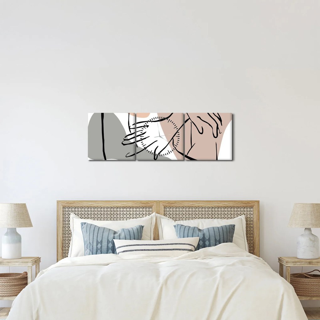 Tablou - Femeie corp linie de artă N⁰2 (cu ceas) (90x30 cm)