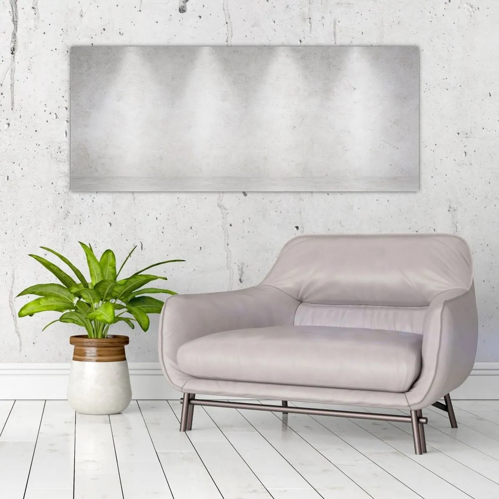 Tablou - Perete de beton cu lumini (120x50 cm)