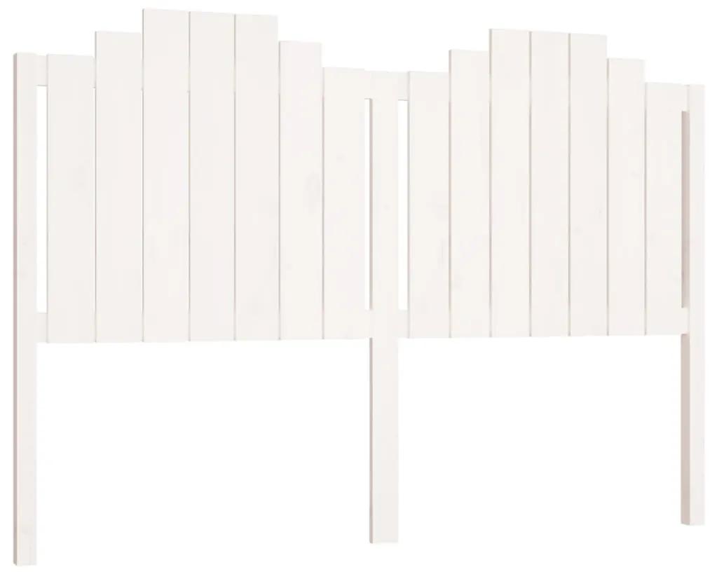 818476 vidaXL Tăblie de pat, alb, 156x4x110 cm, lemn masiv de pin