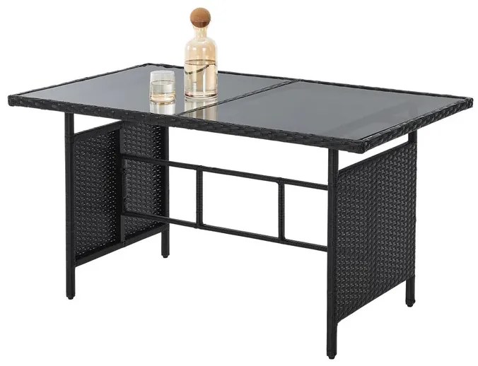 Juskys Set de ratan Turin - negru