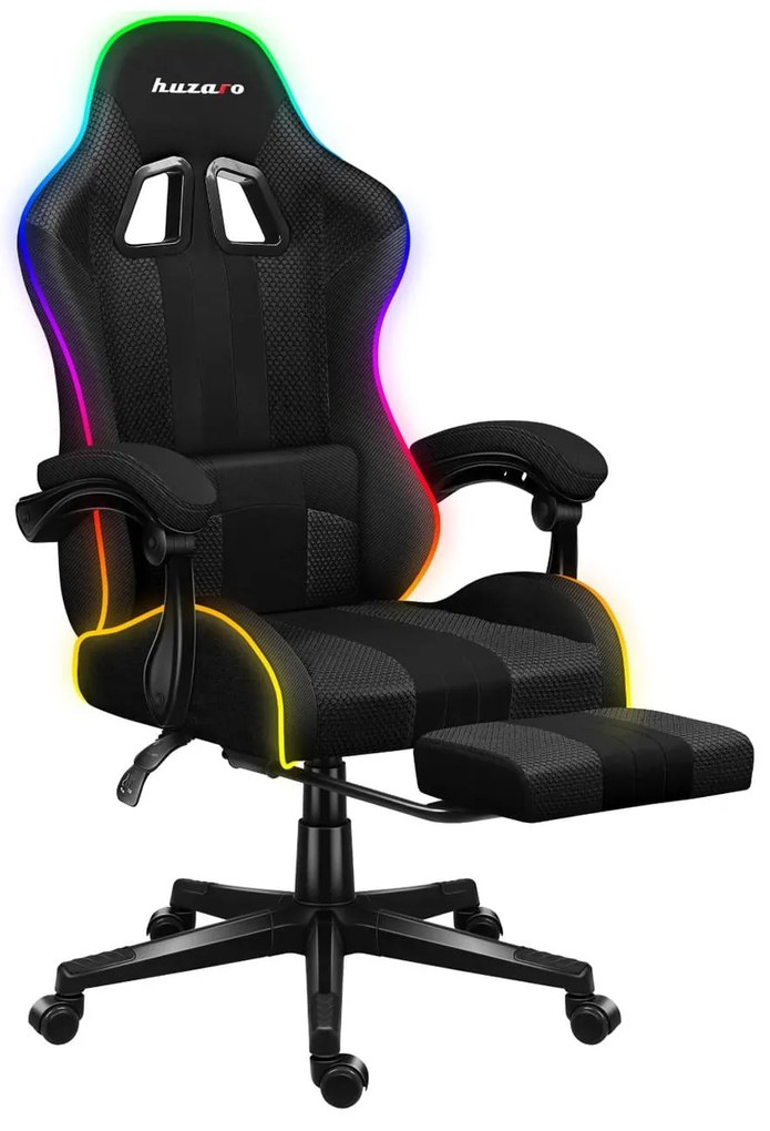 Fotoliu gaming Fusion 4.7 (negru + multicolor) (cu iluminat LED). 1087479