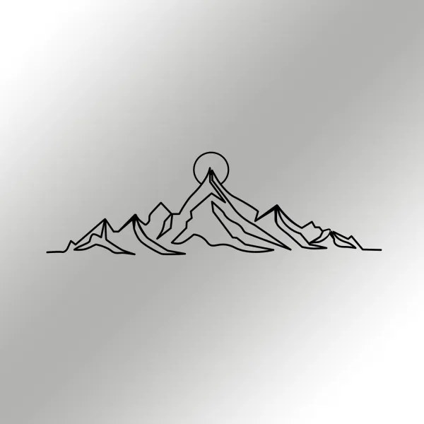 Decorațiune de perete 119,5x37 cm metal munți