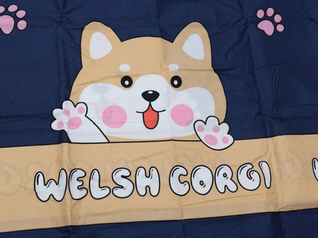 Lenjerie de pat pentru copii Culoare gri inchis, WELSCH CORGI