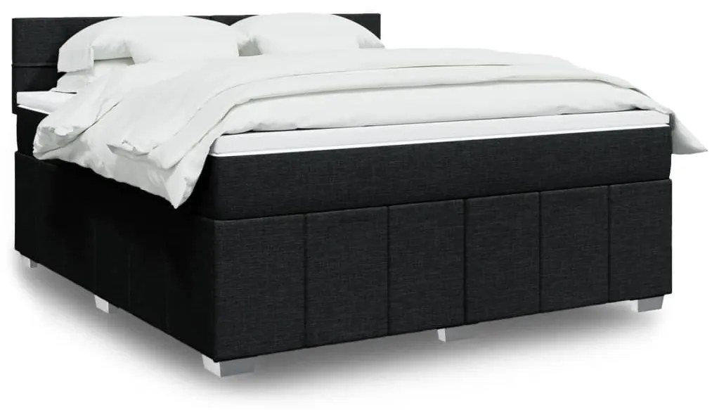 3289449 vidaXL Pat box spring cu saltea, negru, 180x200 cm, catifea