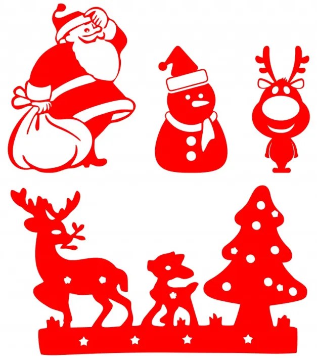 Sticker decorativ Set Figurine Craciun 1
