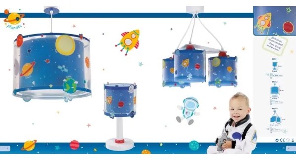 Dalber D-41344 - Lustră copii PLANETS 3xE27/60W/230V
