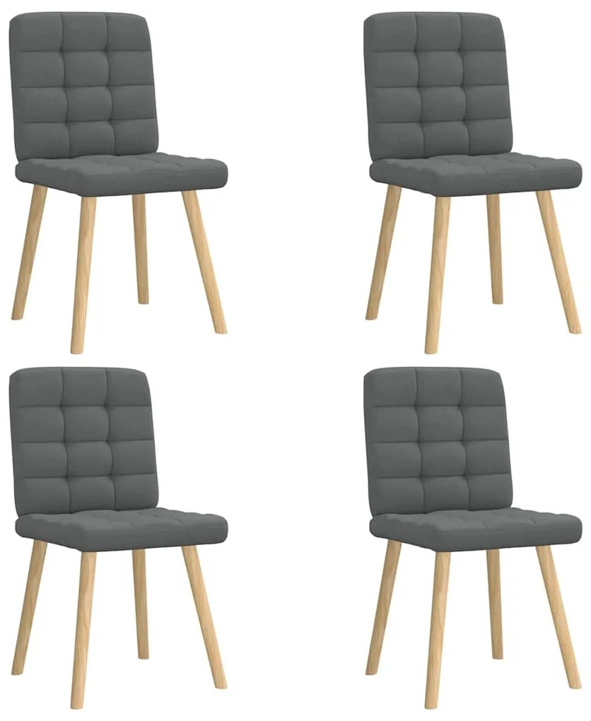 vidaXL Scaune de bucătărie pivotante, 4 buc., gri închis, textil