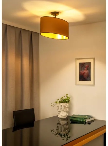 Lustră aplicată Duolla OVAL VEGAN 1xE27/15W/230V maro