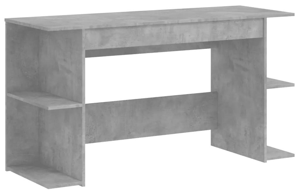 840551 vidaXL Birou, gri beton, 140x50x75 cm, lemn compozit