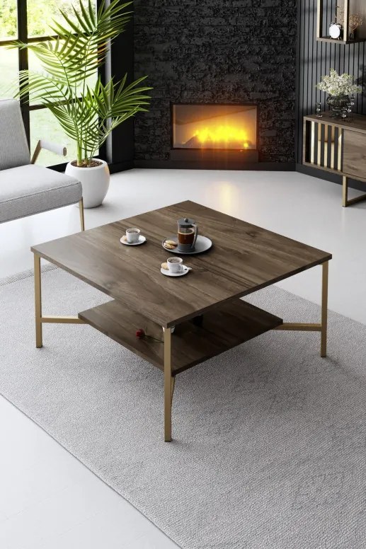 Set de mobilier pentru living Gold, Nuc Negru