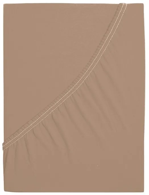 Cearsaf tip jersey pentru patut EXCLUSIVE 60x120 cm maro deschis