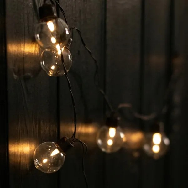 Ghirlandă solară decorativă cu 20 de LED-uri, 8 funcții, 500 mAh, 7,6 m, IP67, alb cald