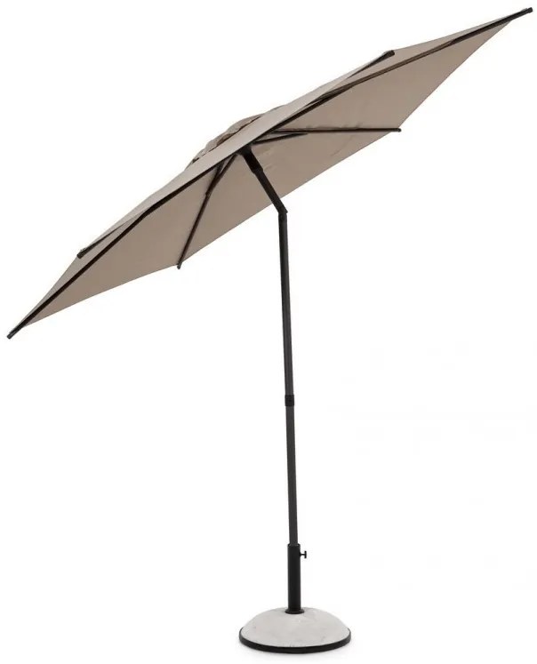 Umbrela de gradina cu brat pivotant gri taupe din poliester si metal, ∅ 270 cm, Samba Bizzotto