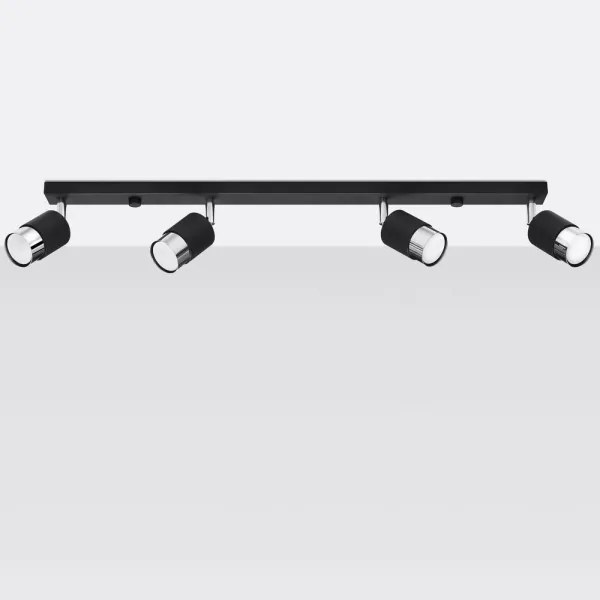 Spot NERO 4xGU10/40W/230V negru/crom lucios Sollux SL.1067