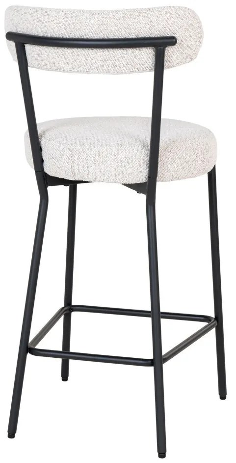 Badalona bartool, taburet, alb, picioare negre