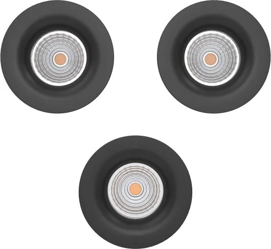 Eglo 902278 - Set 3 spoturi LED SALICETO pentru tavan încastrat, reglabile, LED 4,8W/230V, Ø 8,8 cm, negru