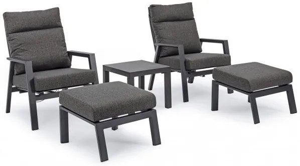 Masuta de cafea pentru gradina, metal / ceramica, antracit, 50x50x46 cm, Kledi Bizzotto