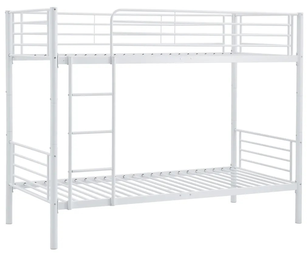 Pat supraetajat metalic Bunky alb - 90 x 200 cm