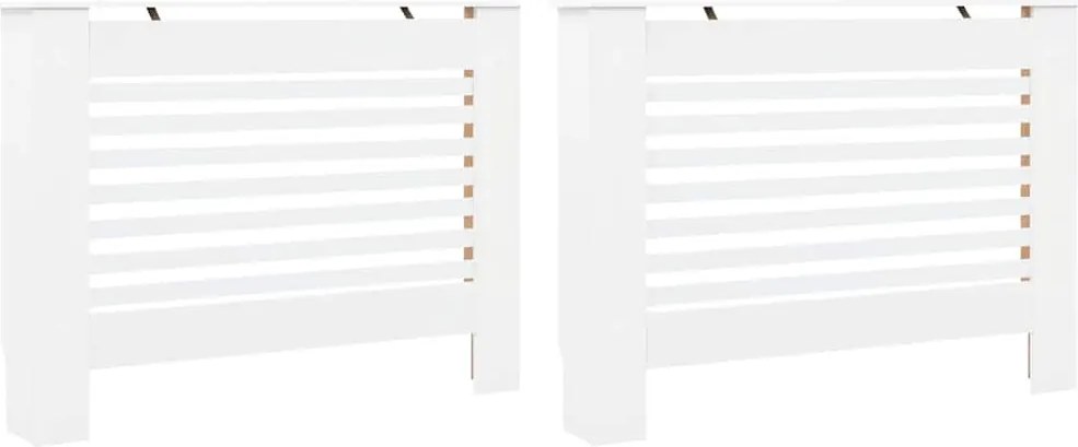vidaXL Măști de calorifer, 2 buc., alb, 112 x 19 x 81,5 cm, MDF