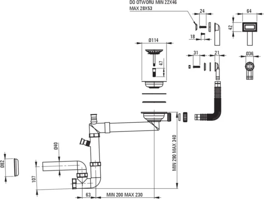 SPACE-SAVER – Sifon pentru Chiuvetă din Granit, ZXY_C949 Finisaj Bronz Periat 🛠️✨